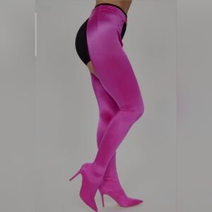 Fashion Nova Yvette Belted Pant Boots - Hot Pink